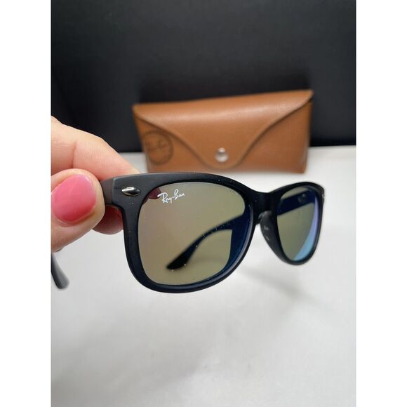 Ray-Ban RJ 9052S 100S/55 Black Mirrored Authentic Kids Sunglasses Ray Ban 47-15 - Picture 4 of 8